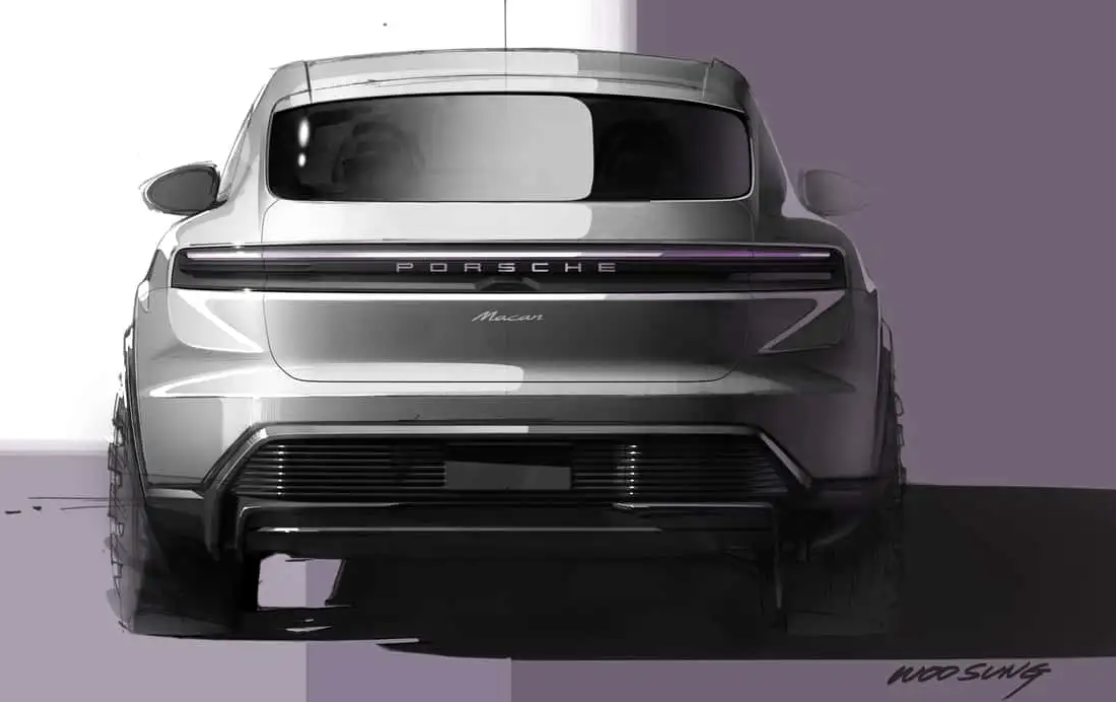 Эскизы дизайна Porsche Macan EV 2025 года