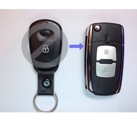Корпус выкидного ключа зажигания Hyundai Santa Fe с лезвием 2 кнопки