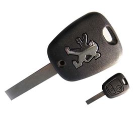 Корпус ключа зажигания Peugeot с плоским лезвием 2 кнопки