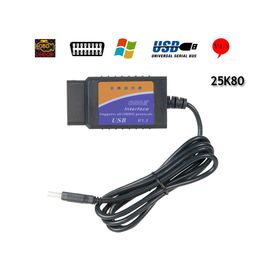 ELM327 USB 1.5 25k80 автомобильный диагностический сканер ошибок