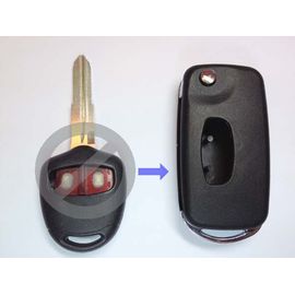 Корпус выкидного ключа зажигания Mitsubishi Outlander с лезвием 2 кнопки