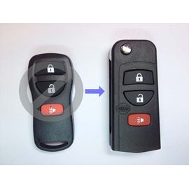 Корпус выкидного ключа зажигания Nissan с лезвием 3 кнопки
