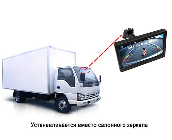 Монитор 5.0" для грузовых автомобилей с крепежом вместо зеркала