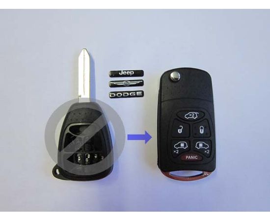 Корпус выкидного ключа зажигания Chrysler с лезвием 6 кнопок