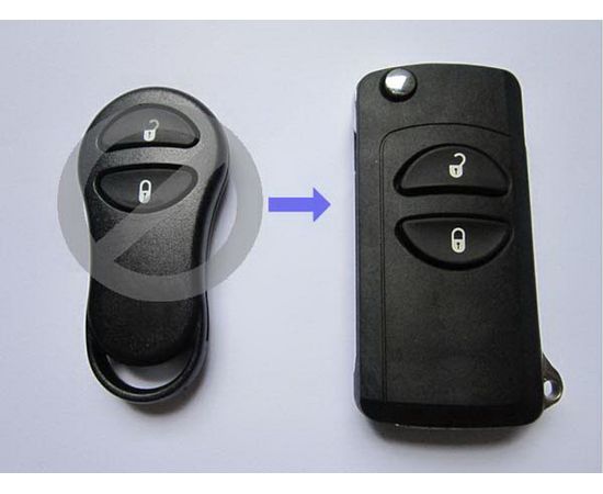 Корпус выкидного ключа зажигания Chrysler с лезвием 2 кнопки