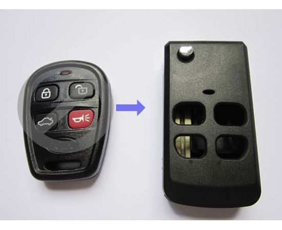 Корпус выкидного ключа зажигания KIA с лезвием 4 кнопки