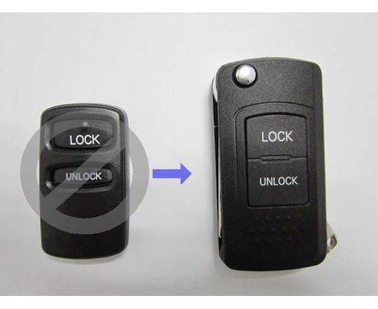 Корпус выкидного ключа зажигания Mitsubishi Pajero с лезвием 2 кнопки
