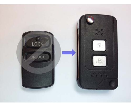 Корпус выкидного ключа зажигания Mitsubishi с лезвием 2 кнопки