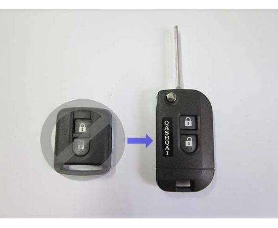 Корпус выкидного ключа зажигания Nissan с лезвием 2 кнопки