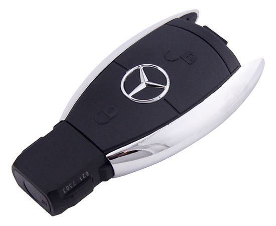 Корпус смарт ключа зажигания Mercedes Benz 2 кнопки (хромированная рыбка)